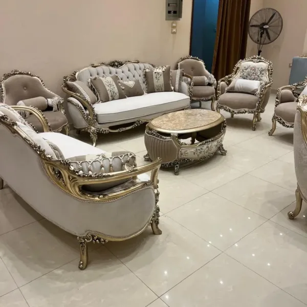 طقم صالون خشب زان فخمة