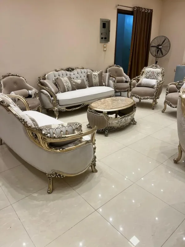 طقم صالون خشب زان فخمة
