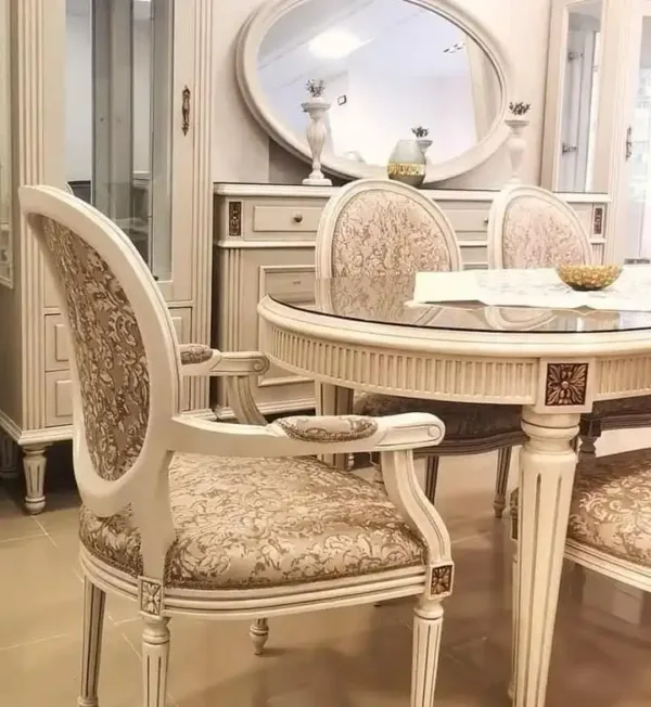 غرفة سفرة كلاسيك ابيض