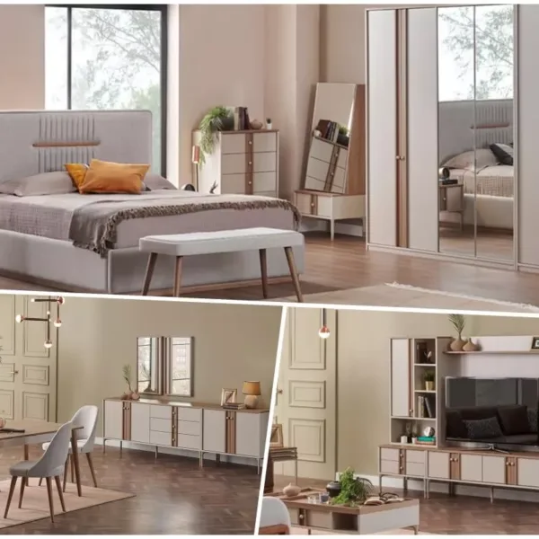 الرئيسية 65 فيينا العصرية باقة غرف النوم والسفرة والليفينج